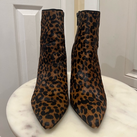 Sheona Whiskey Leopard 🐆 Calf Hair Franco Sarto Ankle Boot - Picture 3 of 9